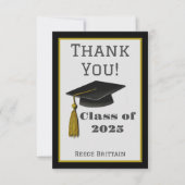 名前をカスタムするモダントレンディー目盛り用キャップカード サンキューカード (正面)