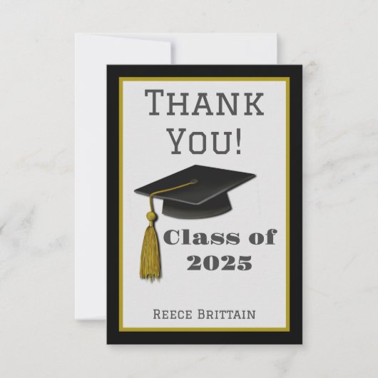 名前をカスタムするモダントレンディー目盛り用キャップカード サンキューカード (正面)