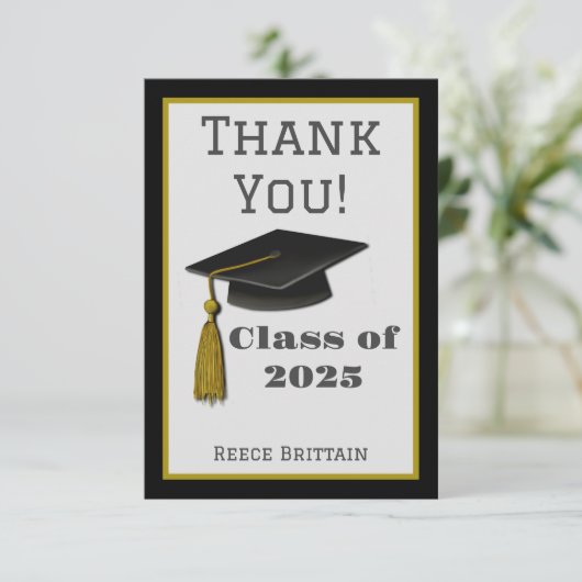 名前をカスタムするモダントレンディー目盛り用キャップカード サンキューカード (スタンド正面)