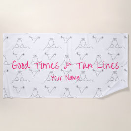 名前をカスタムするモダンビキニ ビーチタオル