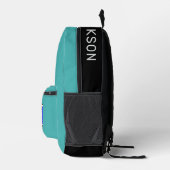 名前をカスタムするモダンビリヤード燃焼球 プリントバックパック (右)