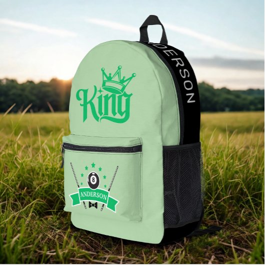 名前をカスタムするモダンビリヤード王 プリントバックパック