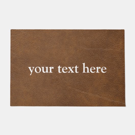 名前をカスタムするモダンブラウンレザードアマット ドアマット (正面)