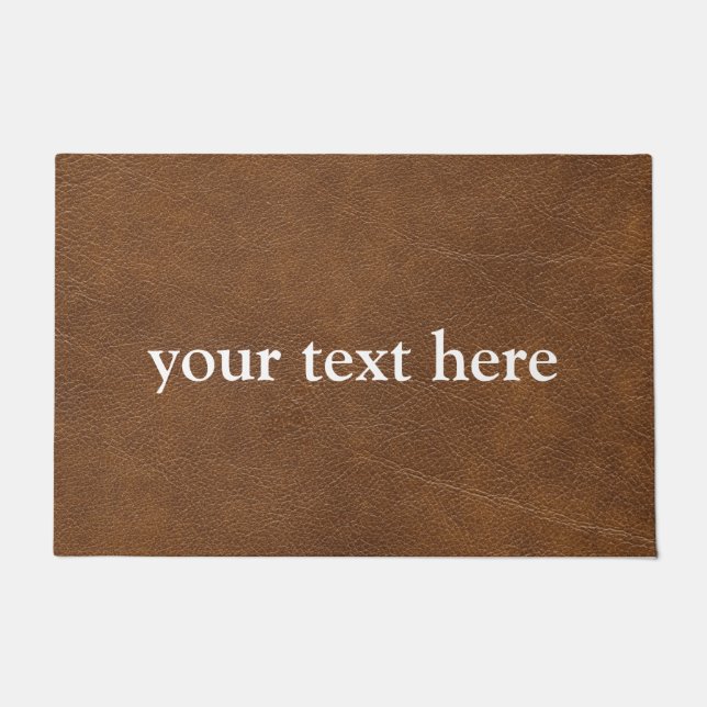 名前をカスタムするモダンブラウンレザードアマット ドアマット (正面)