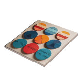 名前をカスタムするモダンミッドセンチュリー幾何学模様 タイル (側面)