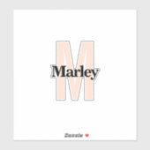 名前をカスタムするモダンモノグラムのロゴラップトップ シール (シート)