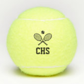 名前をカスタムするモダンモノグラムイニシャル テニスボール (正面)