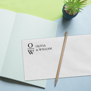 名前をカスタムするモダンモノグラム ラバースタンプ