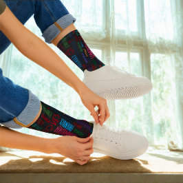 名前をカスタムするモダンワードアート独自の単語を追加 ソックス