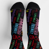 名前をカスタムするモダンワードアート独自の単語を追加 ソックス (上部)