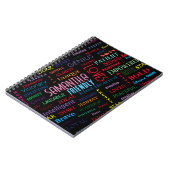 名前をカスタムするモダンワードアート独自の単語を追加 ノートブック (左側)