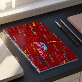 名前をカスタムするモダンワードアート独自の単語を追加 ノートブック