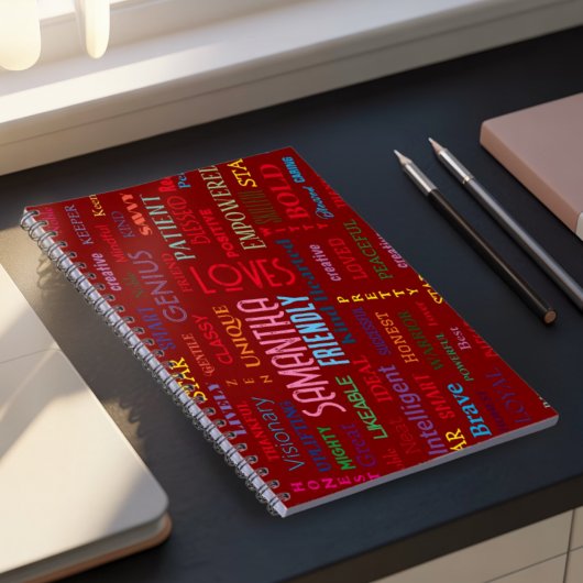 名前をカスタムするモダンワードアート独自の単語を追加 ノートブック