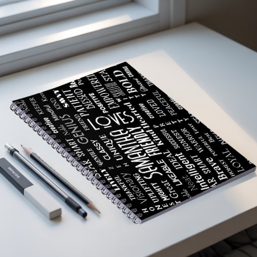 名前をカスタムするモダンワードアート独自の単語を追加 ノートブック