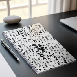 名前をカスタムするモダンワードアート独自の単語を追加 ノートブック