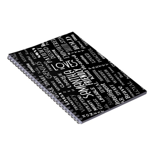 名前をカスタムするモダンワードアート独自の単語を追加 ノートブック (右側)