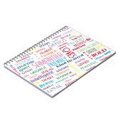 名前をカスタムするモダンワードアート独自の単語を追加 ノートブック (左側)