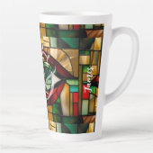 名前をカスタムするモダン抽象芸術ステインガラス カフェラテマグ (右)