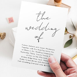 名前をカスタムするモダン白黒結婚The's of 招待状