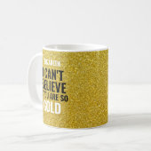 名前をカスタムするモダン金ゴールド50歳の誕生日 コーヒーマグカップ (正面左)