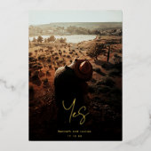 名前をカスタムするモダンWe Do金ゴールド写真Save The Date 箔招待状 (正面)