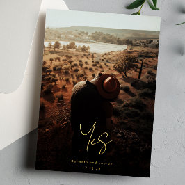 名前をカスタムするモダンWe Do金ゴールド写真Save The Date 箔招待状