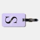 名前をカスタムするモノグラムかわいらしパステルラベンダーバイオレット ラゲッジタグ (裏面横)