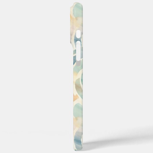 名前をカスタムするモノグラムのと水の色パターン（の模様が）ある Case-Mate iPhoneケース (裏面 / 左)