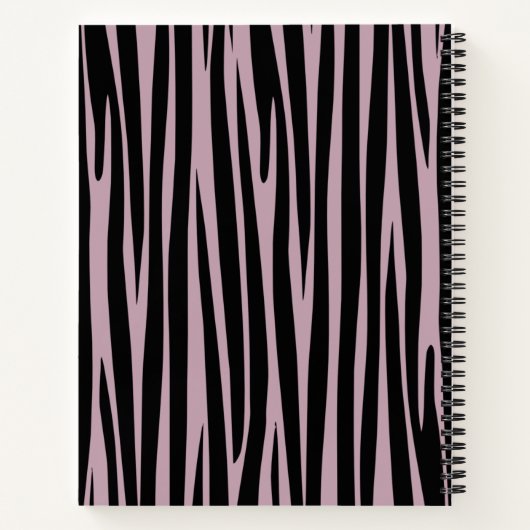 名前をカスタムするモノグラムの縞模様 ノートブック (裏面)