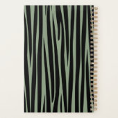 名前をカスタムするモノグラムの縞模様 プランナー手帳 (裏面)