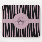 名前をカスタムするモノグラムの縞模様 マウスパッド (正面)