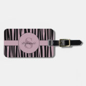 名前をカスタムするモノグラムの縞模様 ラゲッジタグ (正面横)
