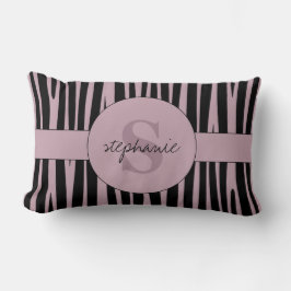 名前をカスタムするモノグラムの縞模様 ランバークッション