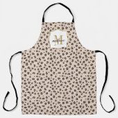 名前をカスタムするモノグラムアニマルプリントスクリプトアダルト エプロン (正面)