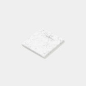 名前をカスタムするモノグラムエレガント大理石ホワイトグレー ポストイット (アングル)