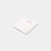 名前をカスタムするモノグラムエレガント大理石赤面ピンク ポストイット (アングル)