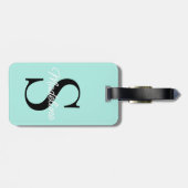 名前をカスタムするモノグラムオンパかわいらしステルターコイズ ラゲッジタグ (裏面横)