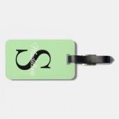 名前をカスタムするモノグラムオンパかわいらしステル春グリーン ラゲッジタグ (裏面横)
