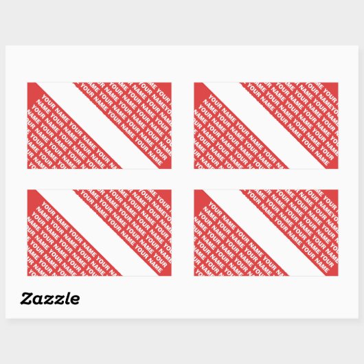 名前をカスタムするモノグラムスキューバダイビングシンボルフラグ 長方形シール (シート)