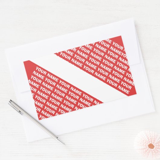 名前をカスタムするモノグラムスキューバダイビングシンボルフラグ 長方形シール (封筒)