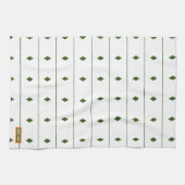 名前をカスタムするモノグラムストライプダイヤモンド白緑 キッチンタオル (横)