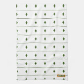 名前をカスタムするモノグラムストライプダイヤモンド白緑 キッチンタオル (縦)