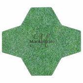 名前をカスタムするモノグラムゼングリーングラス自然 サッカーボール (フラット)