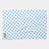 名前をカスタムするモノグラムダイヤモンドホワイトブルースタイリッシュ キッチンタオル (横)