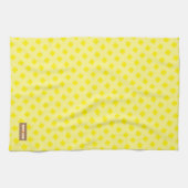 名前をカスタムするモノグラムパターンイエローダイヤモンドシック キッチンタオル (横)