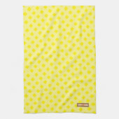 名前をカスタムするモノグラムパターンイエローダイヤモンドシック キッチンタオル (縦)