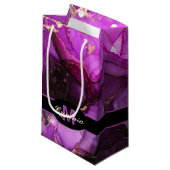 名前をカスタムするモノグラムブラックパープルユニーク抱き枕 スモールペーパーバッグ (正面アングル)