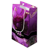 名前をカスタムするモノグラムブラックパープルユニーク抱き枕 スモールペーパーバッグ (裏面アングル)