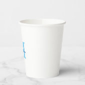 名前をカスタムするモノグラムブルーベビーシャワー誕生日 紙コップ (左)