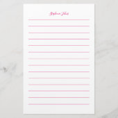 名前をカスタムするモノグラムラインピンクホワイトガーリー 便箋 (正面)